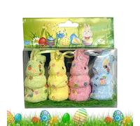 Easter Foam Bunny, Easter Foam Glitter Bunny Bunny Set of 4 Colorful Foam Glitter Bunny Ornaments, Interesting Creative Toys, Easter Party Supplies for Easter