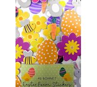Easter Foam Stickers - 45-Piece Self-Adhesive Craft Set for Kids & Adults - Cute Bunny, Egg, Flower & Carrot Designs - Ideal for Bonnet Making, Card Decorating & Crafts