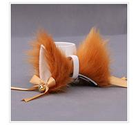 Easter Furry Japanese Cute Cat Kitten Fox Lolita Maid Hair Clips for Cosplay Characters Costume Halloween Party (orange)
