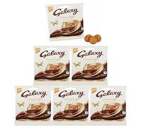 Easter Galaxy Mini Eggs Bulk - Pack of 6 x 74g Luxury Galaxy Chocolate Creamy Truffle Mini Eggs Sharing Pouches Bundle with Topline Easter Card. Perfect Easter Gifs or Egg Hunt.