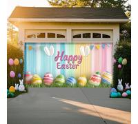 Easter Garage Door Cover, He Is Risen Easter Spring Garage Door Decoration, Easter Garage Door Banner Backdrop for Wall Door Decoration