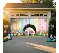 Easter Garage Door Cover, He Is Risen Easter Spring Garage Door Decoration, Easter Garage Door Banner Backdrop for Wall Door Decoration