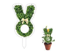 Easter Garden Signs | Rabbit Tree Figure in Two-Dimensional Acrylic | Easter Garden Stakes | for Indoor Outdoor Terrace Planters Lawn Parties