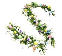 Easter Garland | 1.8 m Reusable Spring Decoration | Floral Easter Garland Decoration | For Party Table Door Wall Indoor Outdoor Farmhouse Garden Yard Patio Decoration