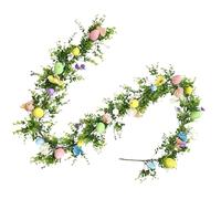 Easter Garland,1.8m Spring Reusable Ornament | Colorful Egg Easter Garland Decorations,for Party Table Tree Door Wall Indoor Outdoor Farmhouse Garden Yard Patio Decor
