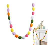 Easter Garland Decor, Colorful Spring-Themed Decorative Felt Ball Banner, Pastel Egg Easter Garland Banner, for Trees Door Wall Staircase Porch Fireplaces Indoor Outdoor Mantle