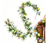 Easter Garland for Mantle - 1.8m Spring Reusable Ornament - Colorful Egg Easter Garland Decorations - for Tree Mantle Door Wall Indoor Outdoor Garden Patio Yard Porch School