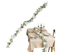 Easter Garland - Long Springtime Eggs Adornment, String Delightful Seasonal Theme Arrangement, Pastel Element Craft Style Accent | Elegant Holiday Ornament For Spring Party Garden Wedding Home