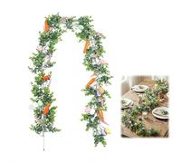 Easter Garland with Pastel Eggs, Artificial Eucalyptus Vine with Colorful Eggs, Spring Summer Greenery Floral Garlands with Flower Eucalyptus Leaves For Home