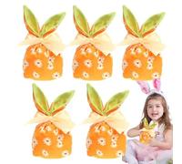 Easter gift bags, Easter treat bags for sweets, rabbit ear pouches - 5 x reusable gift bags with bow, Easter decorations party favours, supplied