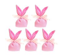 Easter gift bags, Easter treat bags for them, Bunny ears candy gift bags - 5x reusable gift bags with bow, Easter decorations party favors