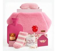 Easter Gift Set With Hot Water Bottle Belt, Mug, Lavender Candle, Fuzzy Socks & Sleeping Mask