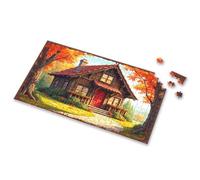 Easter Gifts A Cozy Cottage In Autumn Splendor Picture Puzzle 300 Piece Puzzles 300 Piece Puzzles(500PCS)