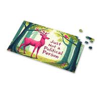 Easter Gifts A Pink Deer In A Forest With The Text Just Not A Political Person Picture Puzzle Easter Gifts Boy Toys(1000PCS)