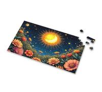 Easter Gifts A Vibrant Garden Under A Starry Sky With A Crescent Sun Picture Puzzle Easter Gifts Boy Toys(300PCS)