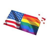 Easter Gifts American Pride: Usa And Lgbtq+ Flags Unite Picture Puzzle 1000 Piece Puzzles Gifts For 5 Year Old Girls(300PCS)