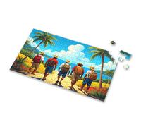 Easter Gifts Five Men With Backpacks Stand On A Path Surrounded By Palm Trees Picture Puzzle Gift For 4 Year Old Boy 500 Piece Jigsaw Puzzles(1000PCS)