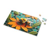 Easter Gifts For Adults A Bee On An Orange Flower With Green Leaves. Picture Puzzle Toddler Puzzles 4 Year Old Girl Birthday Gifts(1000PCS)