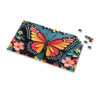 Easter Gifts For Adults A Colorful Butterfly Surrounded By Vibrant Flowers. Picture Puzzle Toddler Puzzles 4 Year Old Girl Birthday Gifts(500PCS)