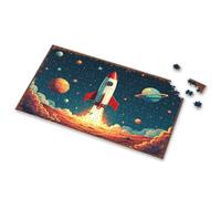 Easter Gifts For Adults A Rocket Launches Into Space With Planets Surrounding It. Picture Puzzle Toddler Puzzles 4 Year Old Girl Birthday Gifts(300PCS)