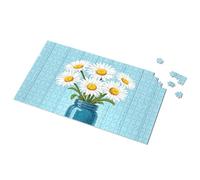 Easter Gifts For Adults Blue Vase With White Daisies Picture Puzzle 1500 Piece Puzzle Puzzles For Toddlers 2-4(1000PCS)