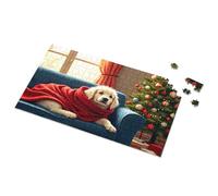 Easter Gifts For Adults Christmas Pup Wrapped In Warmth Picture Puzzle 1500 Piece Puzzle Puzzles For Toddlers 2-4(500PCS)