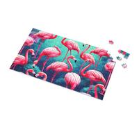 Easter Gifts For Adults Exotic Pink Flamingos In Tropical Paradise Picture Puzzle 1500 Piece Puzzle Puzzles For Toddlers 2-4(500PCS)