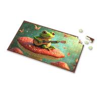 Easter Gifts For Adults Frog Serenades On A Mushroom Throne Picture Puzzle Easter Gifts For Adults Puzzles 500 Pieces(1000PCS)