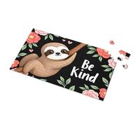 Easter Gifts For Adults Kind Sloth In Floral Frame Picture Puzzle 1500 Piece Puzzle Puzzles For Toddlers 2-4(500PCS)