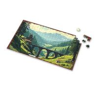 Easter Gifts For Adults Mountain Serenity: A Bridge Connecting Nature And Architecture Picture Puzzle Easter Gifts For Adults Puzzles 500 Pieces(1000PCS)