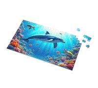 Easter Gifts For Adults Ocean Life: Dolphins And Turtles In Coral Reef Picture Puzzle 1500 Piece Puzzle Puzzles For Toddlers 2-4(500PCS)