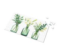 Easter Gifts For Adults Three Green Vases With White Lilies And Greenery Picture Puzzle Games For Kids 8-12 Toddler Toys(1000PCS)
