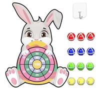 Easter Gifts for Kids Easter Bunny Dartboard with 12 Sticky Balls for Kids 4-9, Large Easter Decorations, Easter Eggs Party Tossing Game for Kids, Easter Basket Easter Craft for Kids 3-10 (76cm)