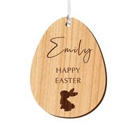 Easter Gifts for Kids Personalised Easter Basket Tag Gifs for Boys Girls Children Engraved Wooden Eggs Bunny Basket Tag Decoration (Egg-01)