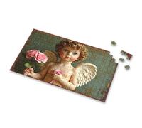 Easter Gifts For Teens Charming Angel With Pink Roses: A Whimsical Artwork Picture Puzzle 750 Piece Puzzles For Adults Boy Toys(1000PCS)