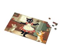 Easter Gifts For Teens Floral Dress Cats In The Kitchen Picture Puzzle Toys For Ages 2-4 Easter Gifts For Adults(500PCS)