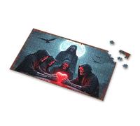 Easter Gifts For Teens Four Grim Reapers Admiring A Glowing Heart Under A Full Moon Picture Puzzle 750 Piece Puzzles For Adults Boy Toys(1000PCS)