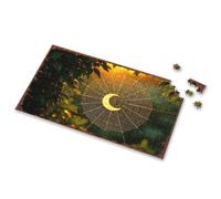 Easter Gifts For Teens Golden Crescent Moon In Spider Web At Sunset Picture Puzzle 750 Piece Puzzles For Adults Boy Toys(500PCS)