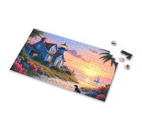 Easter Gifts For Teens Lighthouse By The Beach At Sunset Picture Puzzle 100 Piece Puzzles For Kids Girl Toys Age 4-5(1000PCS)