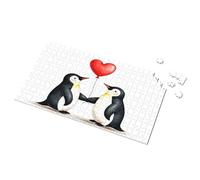 Easter Gifts For Teens Penguins Holding Hands With Heart Balloon Picture Puzzle Toys For Ages 2-4 Easter Gifts For Adults(1000PCS)