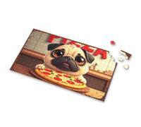 Easter Gifts For Teens Pug Dog Dreams Of Pizza Delight Picture Puzzle 750 Piece Puzzles For Adults Boy Toys(1000PCS)
