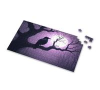 Easter Gifts For Toddlers A Raven Perches On A Branch Under A Full Moon In A Misty Forest Picture Puzzle Puzzle 500 Pieces Easter Gifts For Teens(1000PCS)