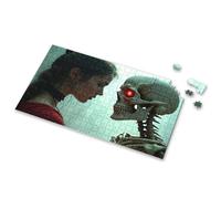Easter Gifts For Toddlers A Woman Gazes Into The Eye Of A Skeletal Figure With A Red Light Picture Puzzle Puzzle 500 Pieces Easter Gifts For Teens(500PCS)