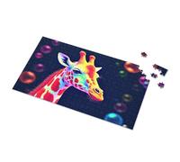 Easter Gifts For Toddlers Colorful Giraffe Portrait With Neon Lights Picture Puzzle Toys & Games 1000 Piece Puzzles(500PCS)