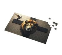 Easter Gifts For Toddlers Cross, Lion, And Bird: A Symbolic Composition Picture Puzzle Puzzle 500 Pieces Puzzle Board(1000PCS)