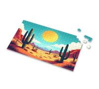 Easter Gifts For Toddlers Desert Landscape With Cacti Under A Bright Sun Picture Puzzle Puzzle 500 Pieces Easter Gifts For Teens(1000PCS)