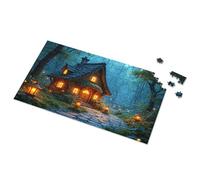 Easter Gifts For Toddlers Enchanted Forest Cottage At Night Picture Puzzle Toys For Boys 6-8 100 Piece Puzzles For Kids(300PCS)