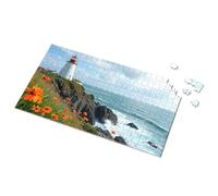 Easter Gifts For Toddlers Red And White Lighthouse On The Coast Picture Puzzle Puzzle 500 Pieces Puzzle Board(500PCS)