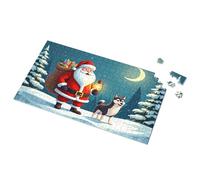 Easter Gifts For Toddlers Santa And His Dog In The Snowy Night Picture Puzzle Toddler Puzzles Jigsaw Puzzles 300 Pieces For Adul(300PCS)