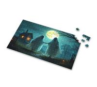 Easter Gifts For Toddlers Two Ghosts Holding Hands Under A Full Moon Picture Puzzle Puzzle 500 Pieces Easter Gifts For Teens(300PCS)